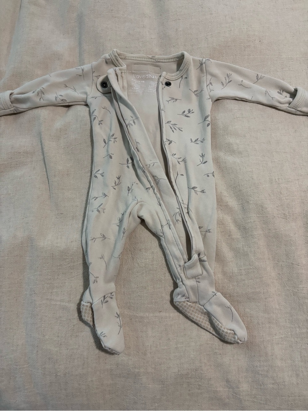 L'ovedbaby Cream  Footed One-Piece